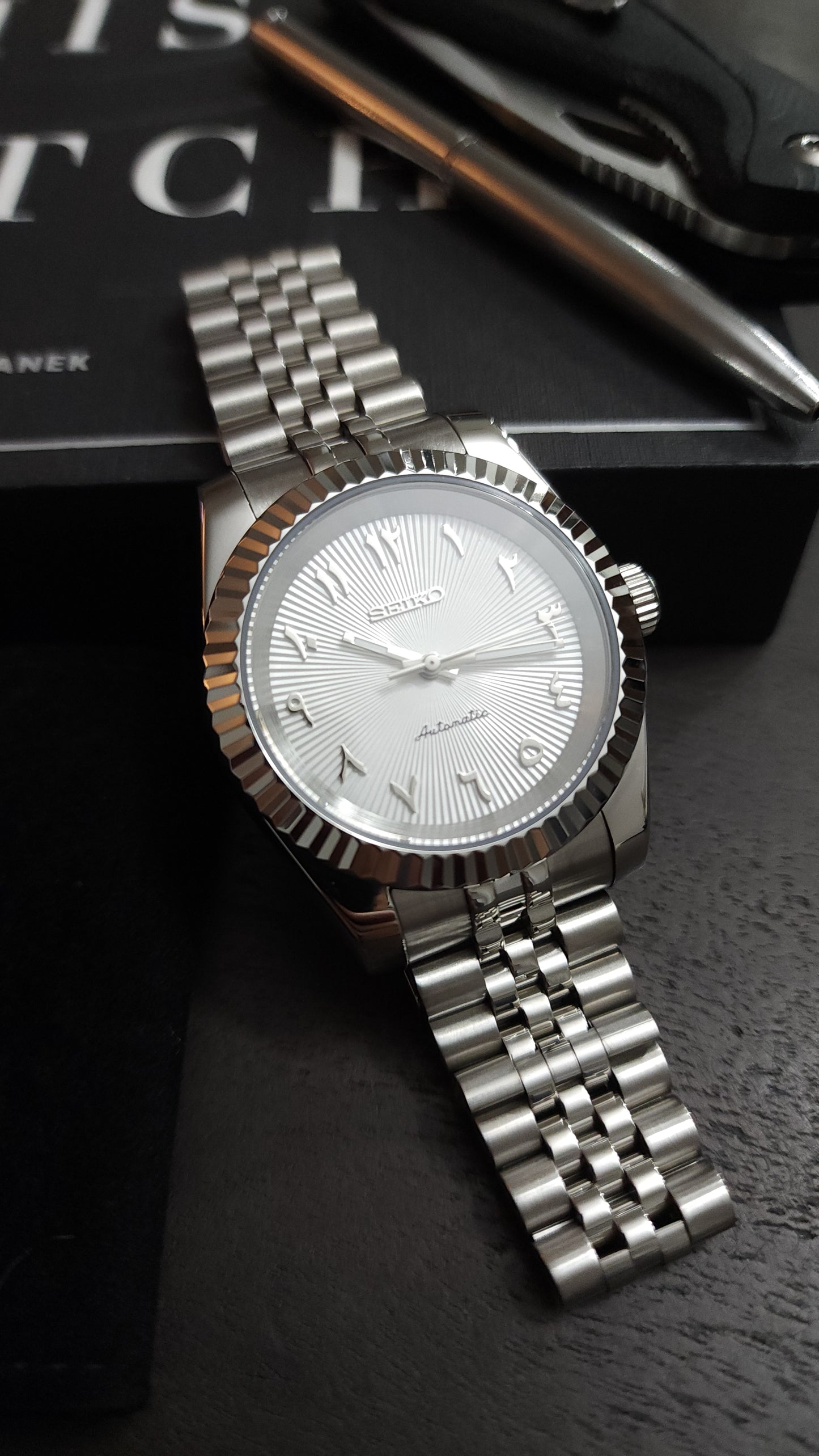 White Arabic Dial Datejust - Seiko Mod
