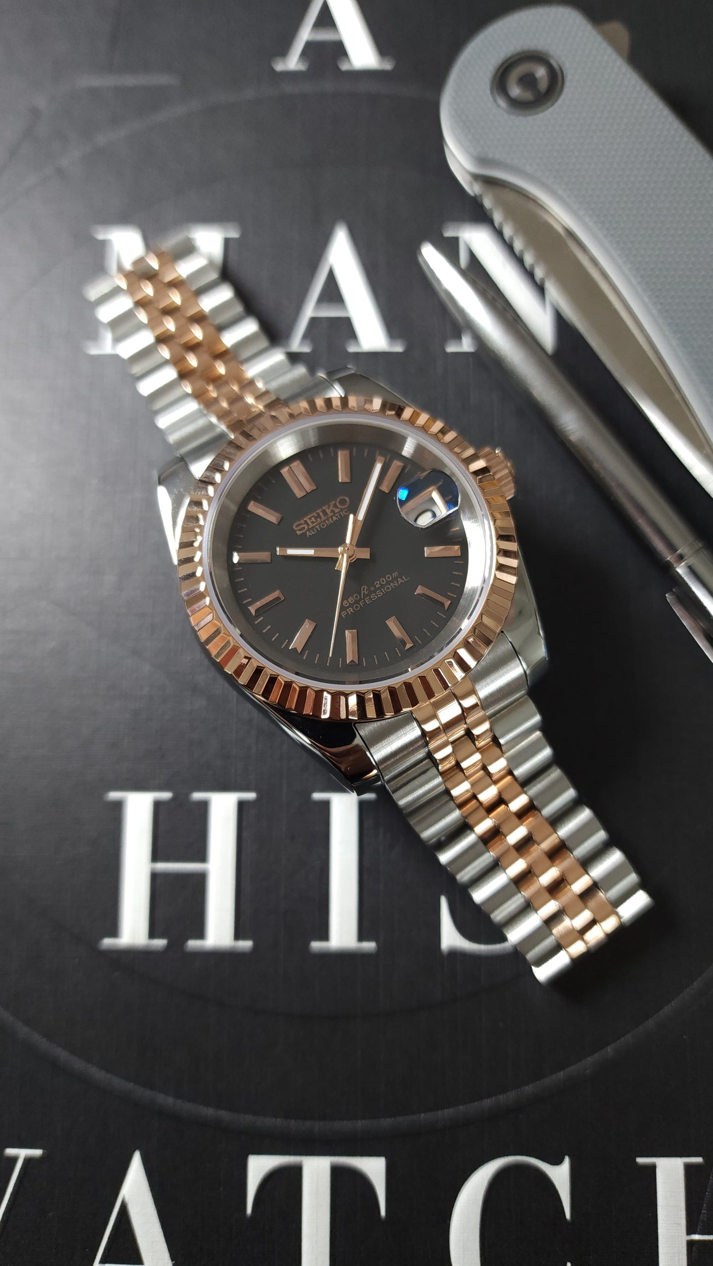 Two Tone Rose Gold Datejust - Seiko mod
