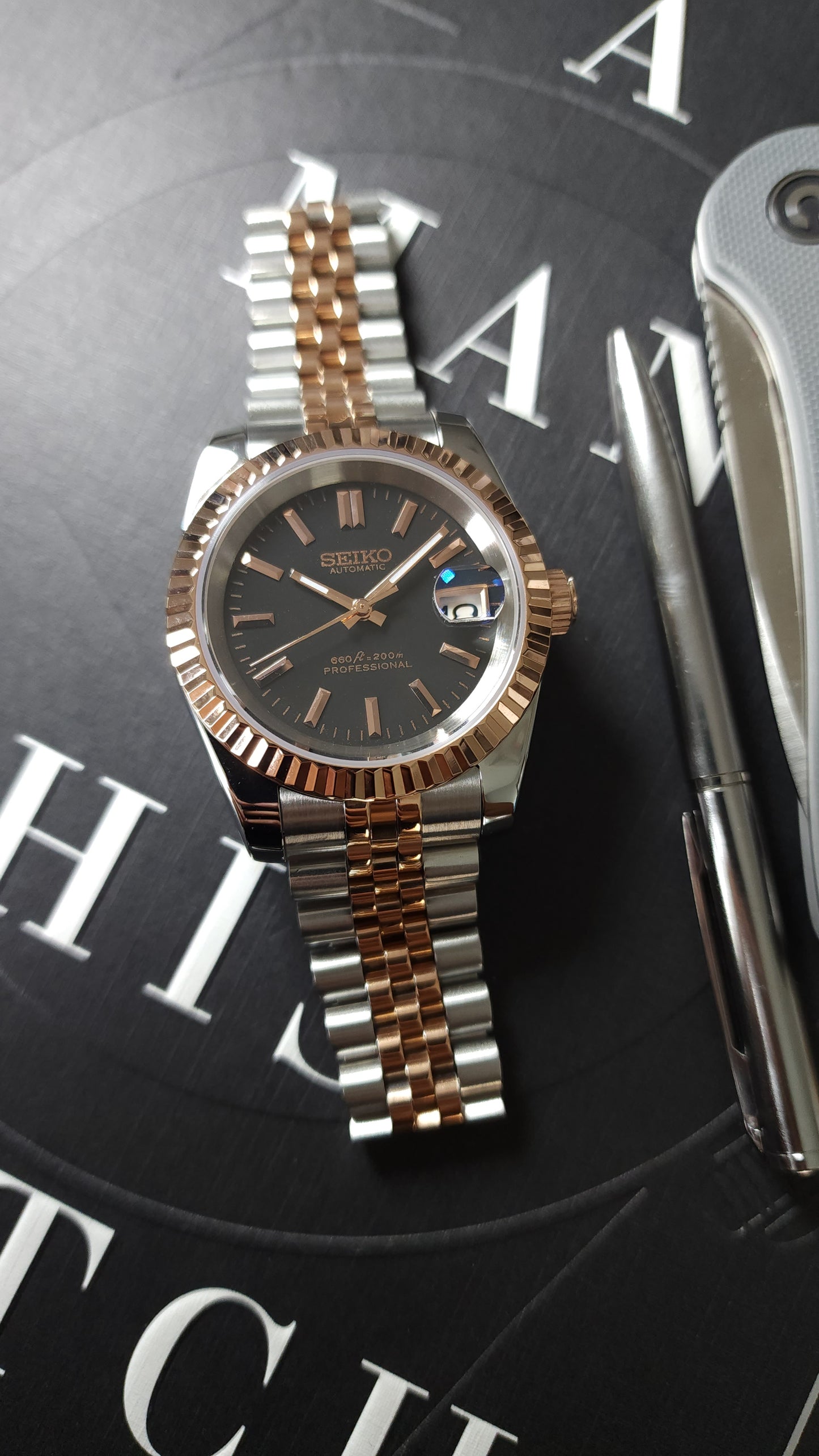 Two Tone Rose Gold Datejust - Seiko mod