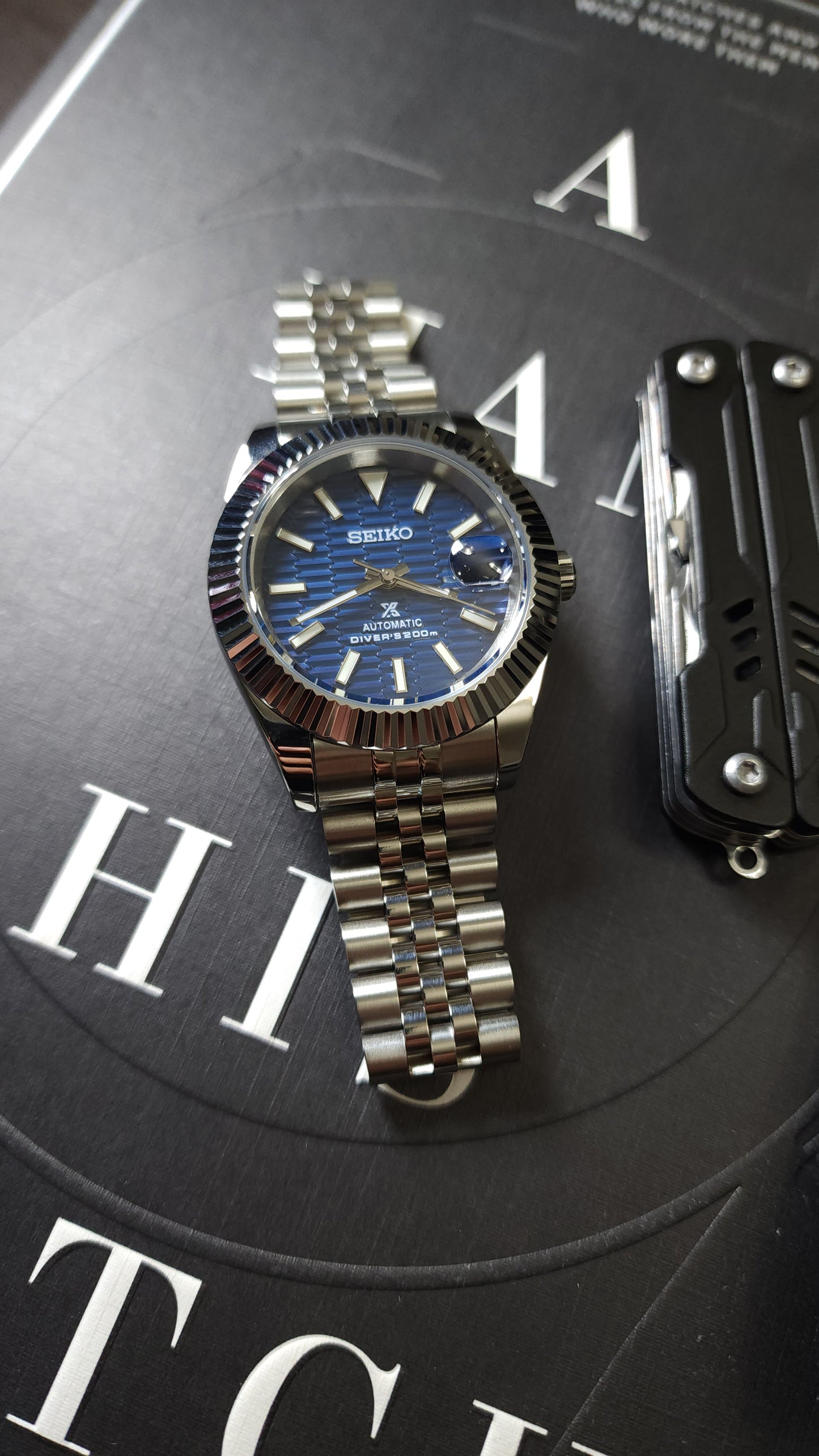 Blue dial DateJust - Seiko Mod